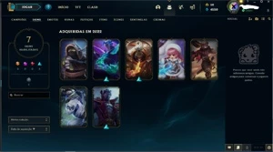 CONTA LEAGUE OF LEGENDS PLATINA 4 LVL 47, 36 CHAMPS,7 SKINS LOL