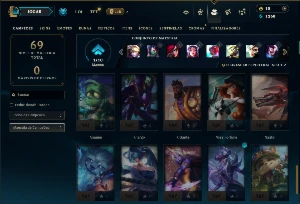 Ouro 4 com 45 Champs e 7 Skins - League of Legends LOL