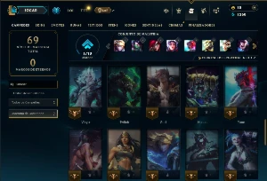 Ouro 4 com 45 Champs e 7 Skins - League of Legends LOL