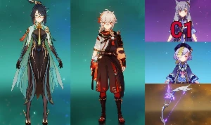 Xianyun + Kazuha + Keqing C1 + Qiqi + Bis Ganyu