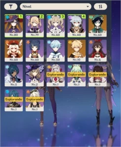 GENSHIN IMPACT - 3 PERSONAGENS 5⭐ + ARMA 5⭐ [RANK 40⬆]