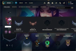 Conta prata 4 com 140 Champs e 66 Skins +1 Fragmento - League of Legends LOL