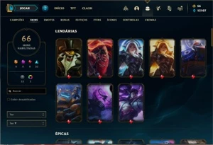 Conta prata 4 com 140 Champs e 66 Skins +1 Fragmento - League of Legends LOL