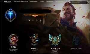 Conta de League of Legends - Platina 4 - 42 Campeões LOL