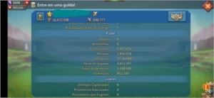 Lord Mobile conta 36 M de poder. - Lords Mobile