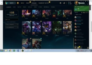 Vendo OURO 4, lv 93, 10 skins, 12 emotes, 34 champs - League of Legends LOL