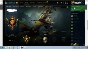 Vendo OURO 4, lv 93, 10 skins, 12 emotes, 34 champs - League of Legends LOL