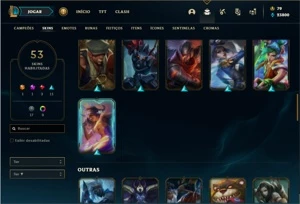 Conta Bronze 4 com 135 Champs e 53 Skins + 2 Fragmentos - League of Legends LOL