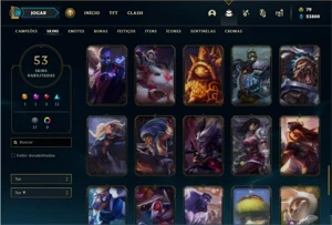 Conta Bronze 4 com 135 Champs e 53 Skins + 2 Fragmentos - League of Legends LOL