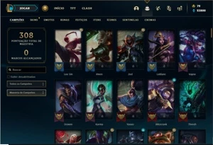 Conta Bronze 4 com 135 Champs e 53 Skins + 2 Fragmentos - League of Legends LOL