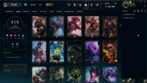 Vendo conta de lol Gold 1 com todos champs e 419 skins - League of Legends