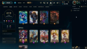 Vendo conta de lol Gold 1 com todos champs e 419 skins - League of Legends