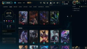 Vendo conta de lol Gold 1 com todos champs e 419 skins - League of Legends