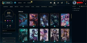 [BR] CONTA OURO I, 149 CAMPEÕES, 89 SKINS, LVL 271, ATIVA S6 - League of Legends LOL
