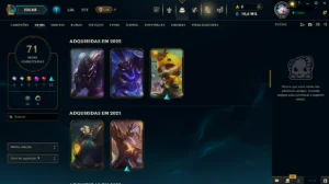 Conta LoL Ouro 2 - 122 campeões - 71 skins - League of Legends