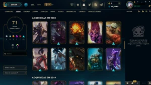 Conta LoL Ouro 2 - 122 campeões - 71 skins - League of Legends