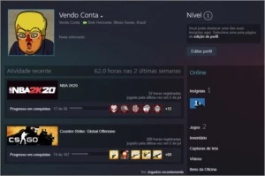 Conta Steam -> CS:GO Águia 2 (Prime) + NBA 2K20 - Counter Strike