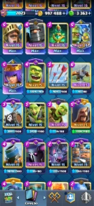 Conta clash royale 1 milhão+ em ouro e várias cartas 16