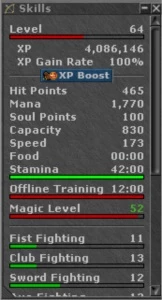 Vendo EK , SKILL 91/85, E 2 MS 60 + TUDO NA MESMA ACC - Tibia