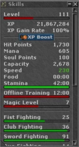 Vendo EK , SKILL 91/85, E 2 MS 60 + TUDO NA MESMA ACC - Tibia