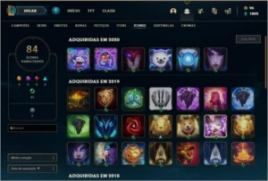 CONTA LEAGUE OF LEGENDS PRATA 1 36 SKINS, BARATO LOL