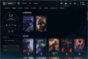 Conta ouro 3 com 100 champs e 52 skins ( MAIN ADC ) - League of Legends LOL
