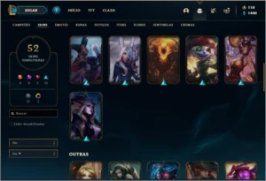 Conta ouro 3 com 100 champs e 52 skins ( MAIN ADC ) - League of Legends LOL