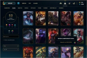 Conta ouro 3 com 100 champs e 52 skins ( MAIN ADC ) - League of Legends LOL