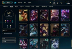 Conta ouro 3 com 100 champs e 52 skins ( MAIN ADC ) - League of Legends LOL