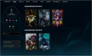 Conta Lvl 21 - 5 skins +2 frags nos espólios (ashe lendária) - League of Legends LOL