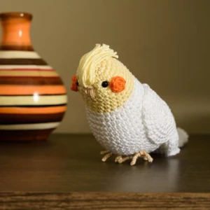 Calopsita amarela em amigurumi - Artesanato e Personalizados