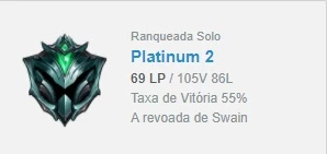 Contas de League of Legends (LOL) Platina