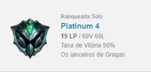 Contas de League of Legends (LOL) Platina