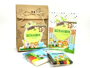 Kit Colorir e Modelar Safari com Sacola Kraft - Artesanato e Personalizados