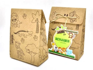 Kit Colorir e Modelar Safari com Sacola Kraft - Artesanato e Personalizados