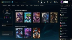 Conta de lol lv 122 com 22 skins e prata 2 - League of Legends