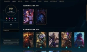 Conta de lol lv 122 com 22 skins e prata 2 - League of Legends