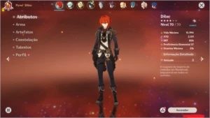 Conta Genshin com Diluc, Venti c1 e Mona - Genshin Impact