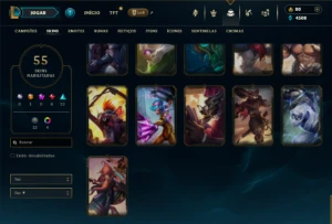 Ferro 2 com 100 Champs e 55 Skins - League of Legends LOL