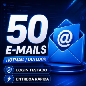 50 Contas Hotmail/Outlook Novas | Login Testado - Emails