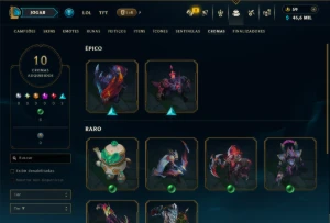 Ferro 1 com TODOS os Champs e 59 Skins - League of Legends LOL