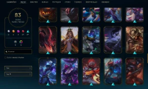 Conta - 83 Skins, 3 Épicas, 17 Lendárias, 37 Épicas  - League of Legends LOL