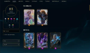 Conta - 83 Skins, 3 Épicas, 17 Lendárias, 37 Épicas  - League of Legends LOL