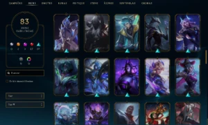 Conta - 83 Skins, 3 Épicas, 17 Lendárias, 37 Épicas  - League of Legends LOL