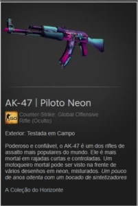 AK-47 Piloto Neon+AWP Sonho Febril e USP-S Azul Real CSGO - Counter Strike