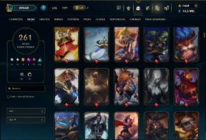 Unranked com TODOS os Champs e 261 Skins ( ADC / SUP ) - League of Legends LOL