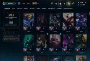 Unranked com TODOS os Champs e 261 Skins ( ADC / SUP ) - League of Legends LOL