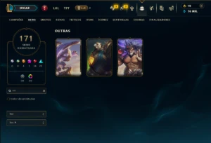 Unranked com TODOS os Champs e 171 Skins ( JG / MID ) - League of Legends LOL
