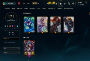 Unranked com TODOS os Champs e 171 Skins ( JG / MID ) - League of Legends LOL