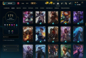 Unranked com TODOS os Champs e 171 Skins ( JG / MID ) - League of Legends LOL